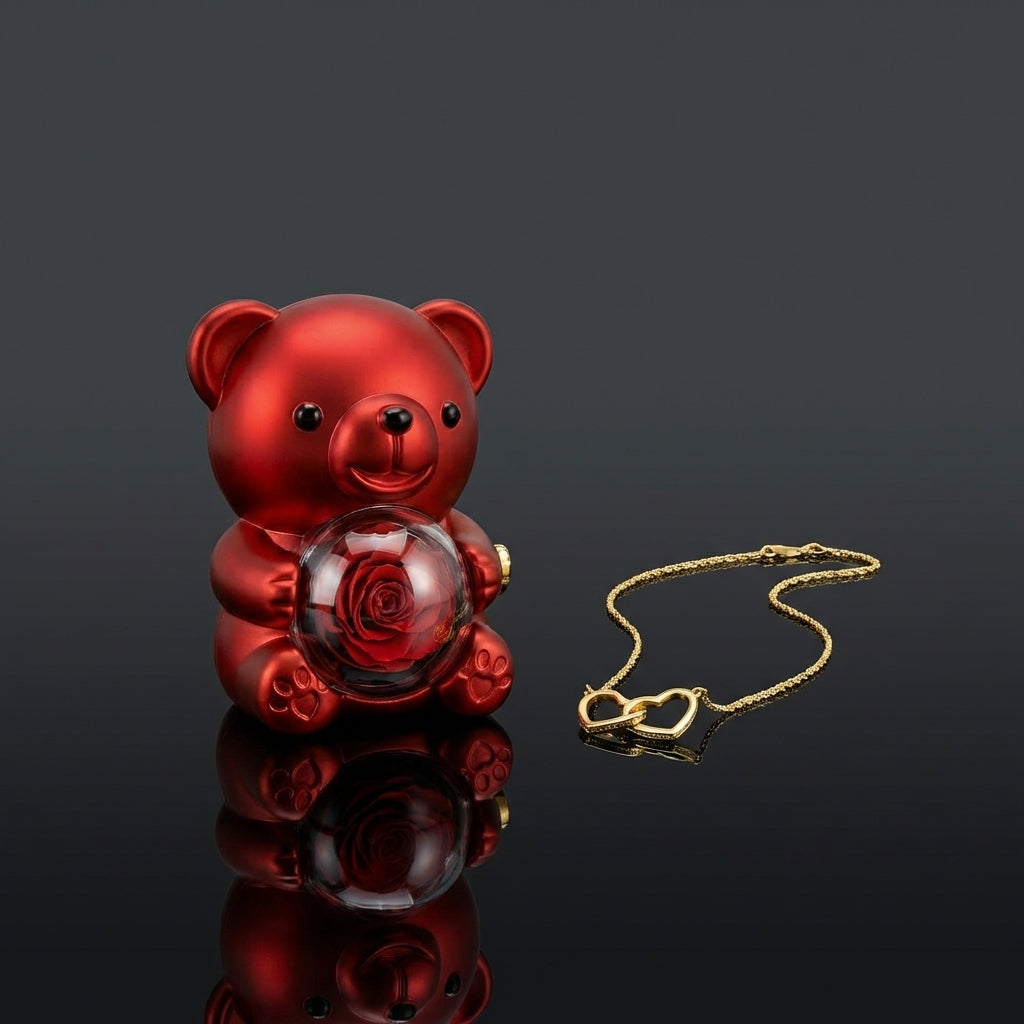 Forever Rose Custom Necklace Bear
