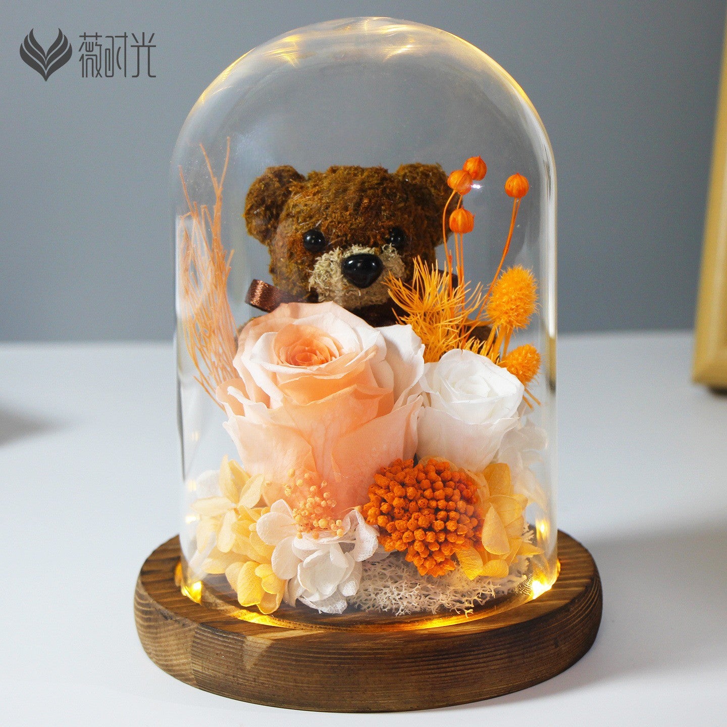 Eternal Teddy Rose Dome